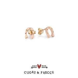 Orecchini Ferro di cavallo oro 9 kt, Cuori & Frecce