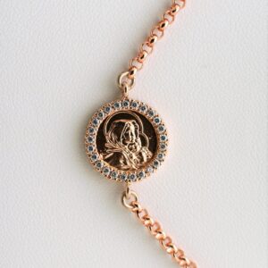 Collana granato e immagine sacra