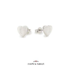 Orecchini cuore personalizzabili in argento, Cuori & Frecce