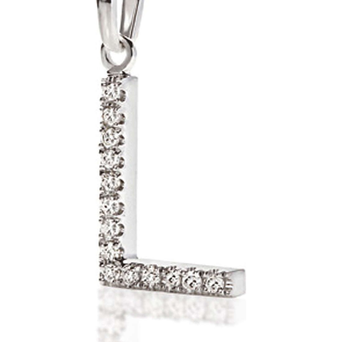 Lettera L con zirconi in oro 18kt, Ambrosia