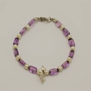 Bracciale Ametista e perle