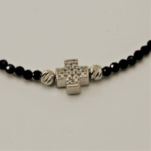 Bracciale Onice e croce