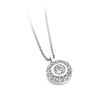 Collana punto luce pavè oro 18kt, Ambrosia