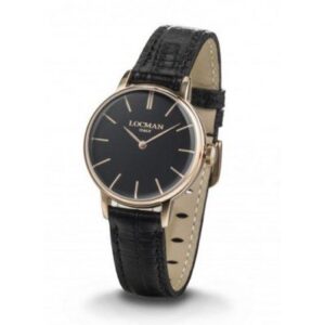 Orologio 1960 Lady nero, Cassa rosegold, Locman