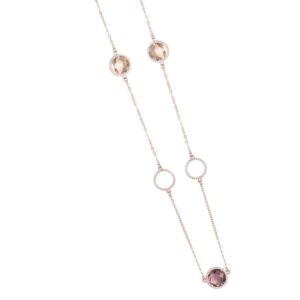 Collana lunga champagne ametista , Boccadamo