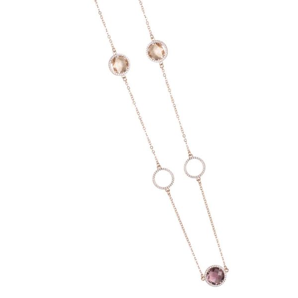 Collana lunga champagne ametista , Boccadamo