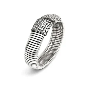 Bracciale Tubogas croco grande, Giovanni Raspini