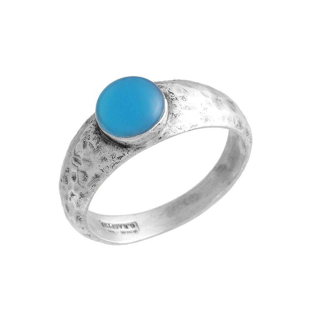 Anello martellato agata azzurra, Giovanni Raspini - immagine 2