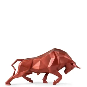 Scultura Toro, Rosso metallizzato, Lladrò
