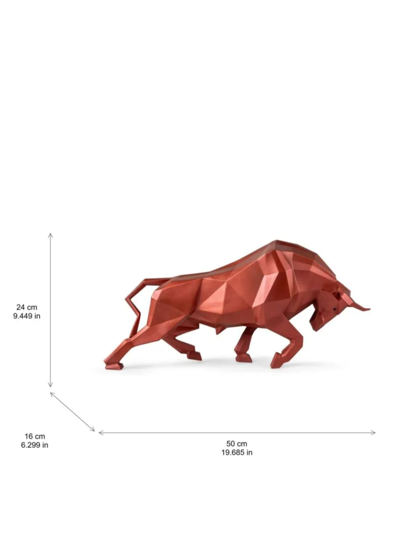 Scultura Toro, Rosso metallizzato, Lladrò - immagine 3