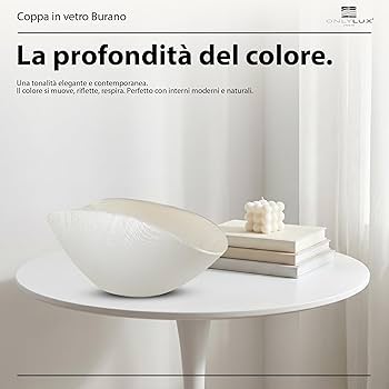 Centrotavola Burano bianco perla filo platino, Onlylux - immagine 2