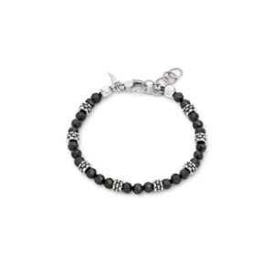 Bracciale spinello nero borchie, Giovanni Raspini